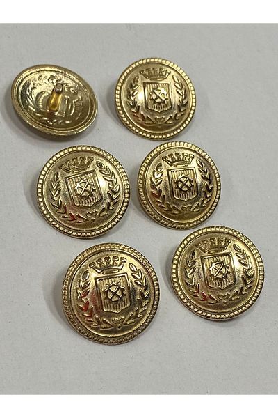 karantuhafiye Trench Coat And Jacket Button Set Set of 6 Gold / Wreath Model
