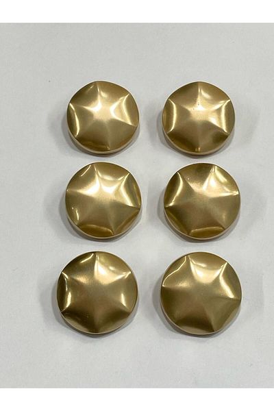 karantuhafiye 6-Piece Matte Gold Metal Button/Trench Coat Jacket Length - 2.3 cm