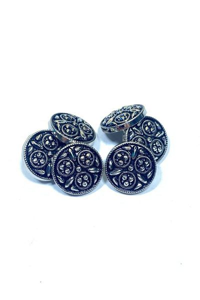 karantuhafiye Coat Coat Button / Metal Button / Anthracite Silver / 3 Cm / Set of 6/mde
