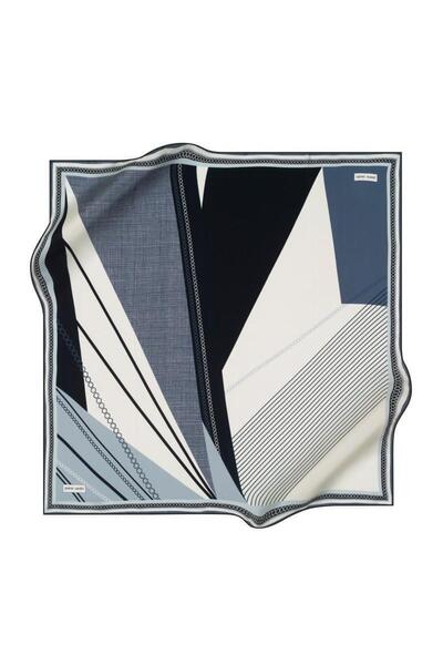 Pierre Cardin وشاح تيفيل الحريري 8820438-922-35604 نمط مختلط باللون الأزرق ال...