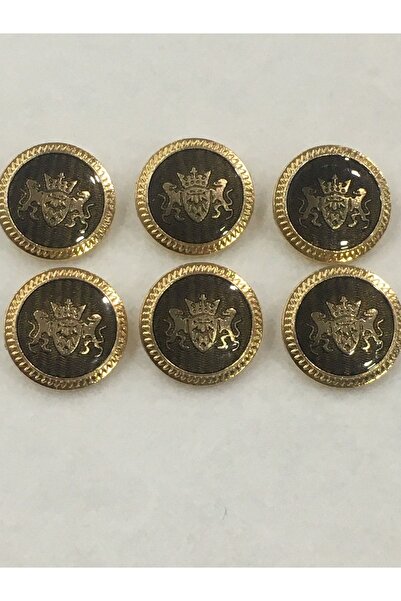 karantuhafiye Σετ μεταλλικών κουμπιών καμπαρντίνας και παλτό 6 τεμαχίων / Μοντέλο Double Lion