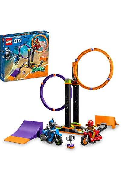 LEGO تحدي الدوران في المدينة، ألعاب دراجات نارية تعمل بالعجلة الدوارة للاعب و...