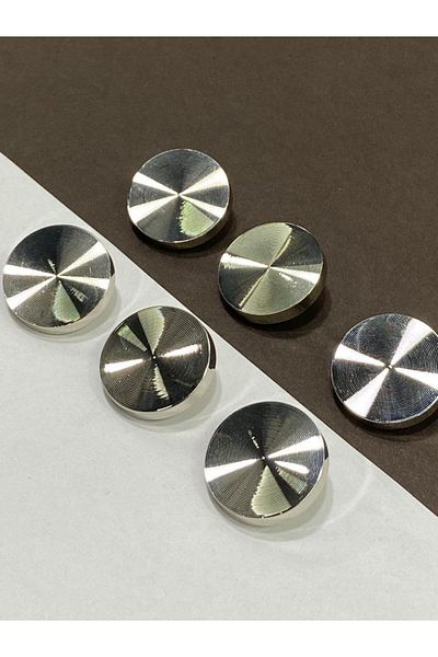 karantuhafiye Trench Coat And Jacket Button Hypnosis Model Special Coating Set of 6 Silver 2.2 CM