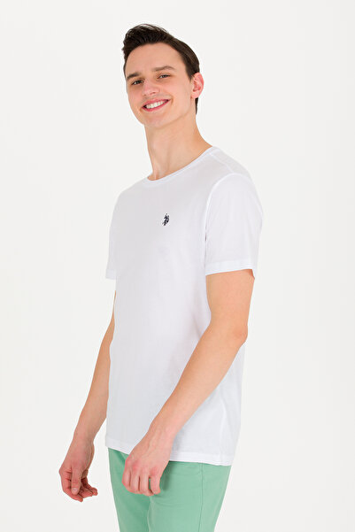 U.S. Polo Assn. Ανδρικό λευκό μπλουζάκι Basic Crew Neck 50262974 -vr013