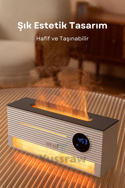 Yussraw Yeni Saat Alarm Göstergeli 260 ml Kapasiteli Taşlı Aroma Yayıcı Hava ...