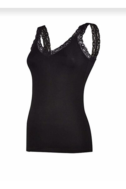 YILDIZ 2261 Товсті бретелі, модальний V-подібний виріз, мереживна майка, 6 штук