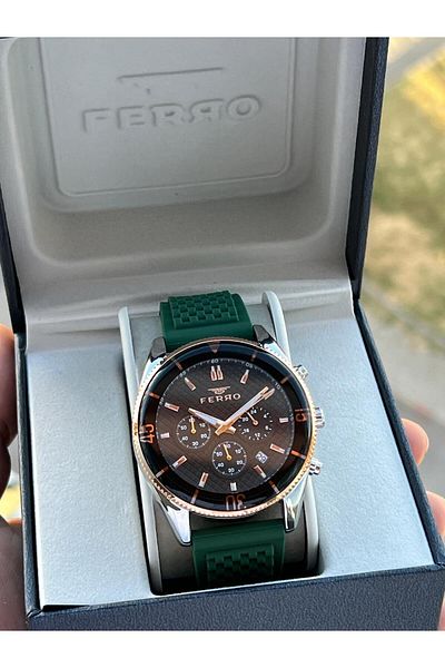 FERRO Silicone Cord Inner Functions Active 30 Mt Water Resistant Men's Wristwatch Em31920-E