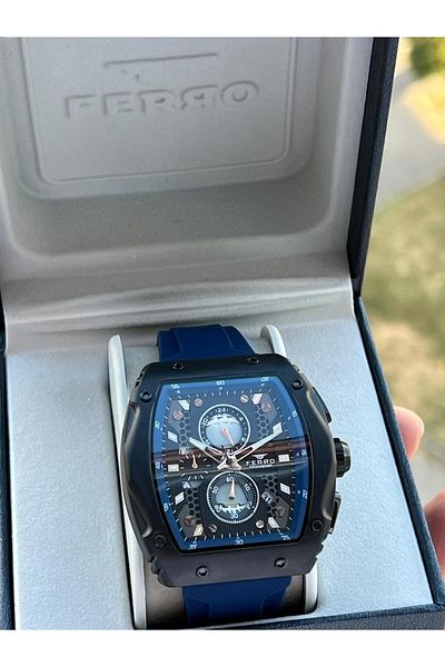 FERRO 30 Mt Water Resistant Men's Wrist Watch with Silicone Cord - Interior Functions Active Efm.31346-L2