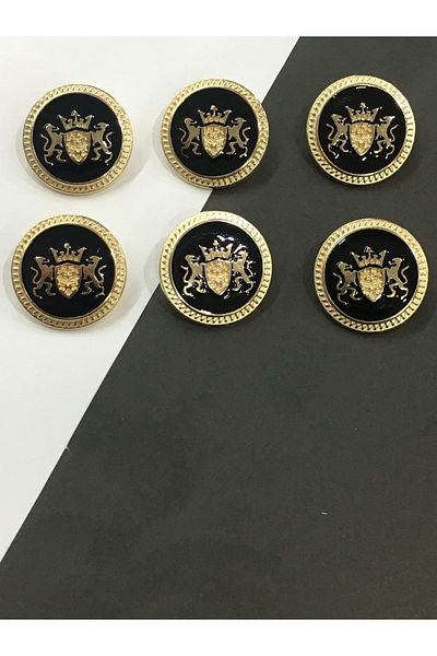 karantuhafiye Trench Coat and Coat Button Set of 6 / Double Lion Model