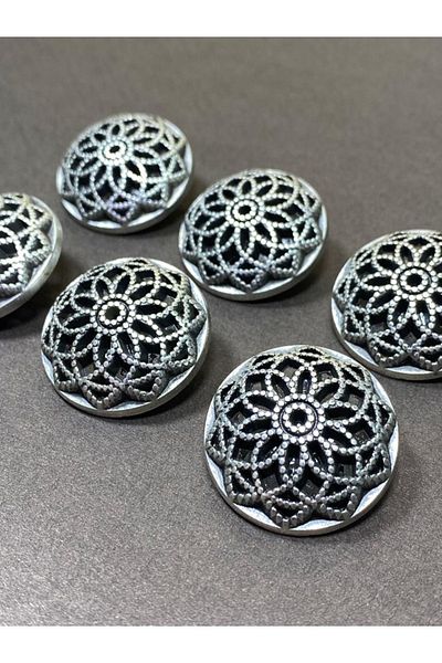 karantuhafiye Cardigan Vest Button / Metal Button / Antique Silver / 1.8 cm / Set of 6/mde