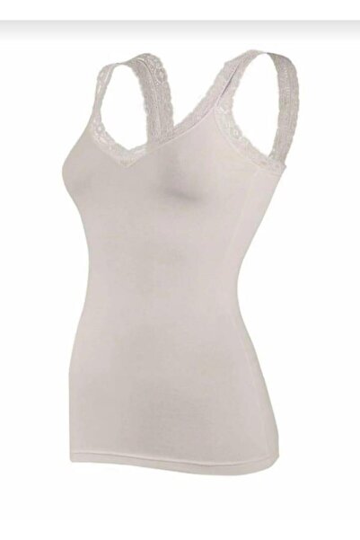 YILDIZ 2262 Товсті бретелі, модальний V-подібний виріз, мереживна майка, 10 штук