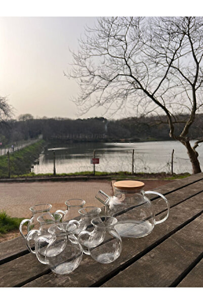 Veliday 6'lı  Borosilikat Cam Kulplu Çay Bardağı 180ml Bardak