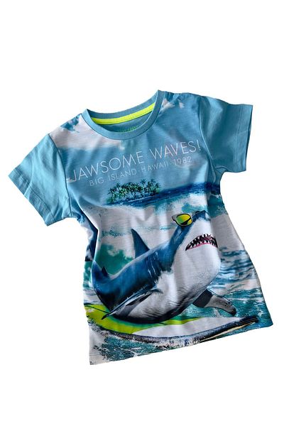 Minigimin Cicileri Tricou pentru băiat cu imprimeu 3D Pește pentru copii mici - Albastru