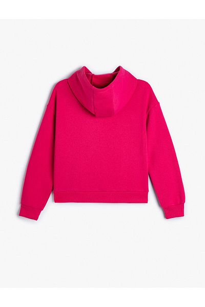 Koton Langärmliges Kapuzensweatshirt - Ski-Aufdruck, bestickte Detailkapuze