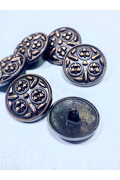 karantuhafiye Trench Coat Jacket Button / Metal Button / Antique Copper / 2.5 Cm / Set of 6/mde