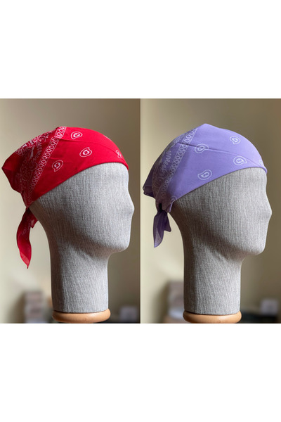 Rupen Kraft 2 Pieces 100% Cotton Patterned Bandana Classic Pattern Pattern Ba...