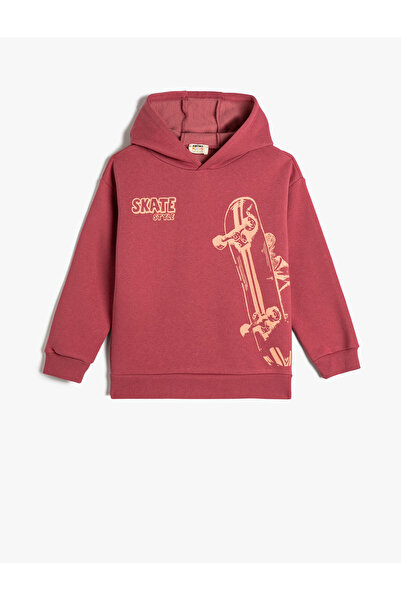 Koton Hanorac cu glugă Panglică cu mânecă lungă tematică pentru skateboard