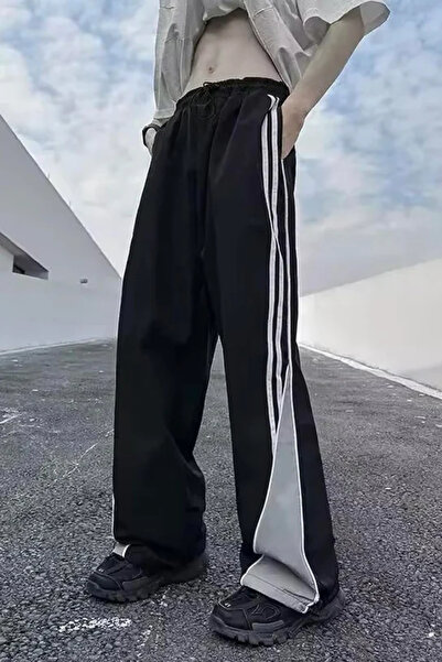 EFBUTİK Black Gray Y2K Vintage Streetwear Baggy Sweatpants