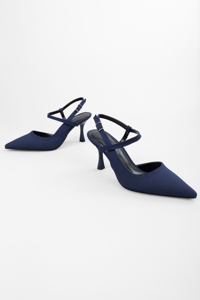 Shoeberry Dámské saténové jehly Nella Navy
