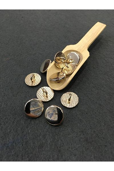 karantuhafiye Blouse Shirt Button Unisex Metal Coin Model Gold Set of 10
