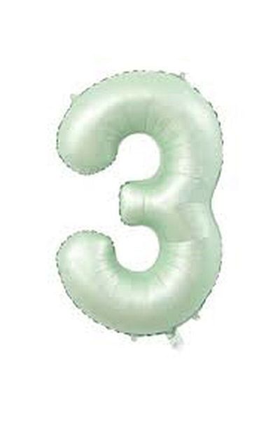DÜVENCİ TİCARET 34 Inch Number Sage Foil Balloon