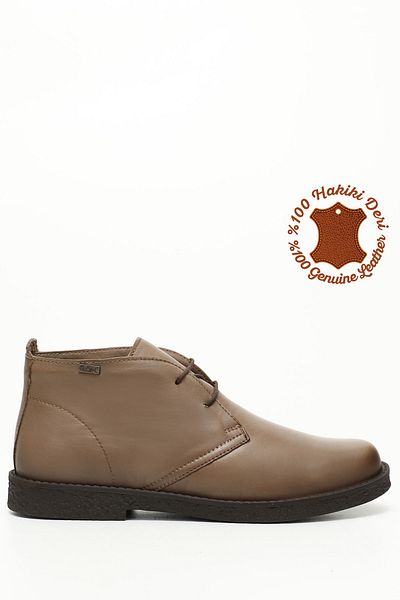 GÖNDERİ(R) Damen-/Mädchen-Stiefel aus echtem Leder in Nerz-Antik-Oxford-Form mit Gummisohle