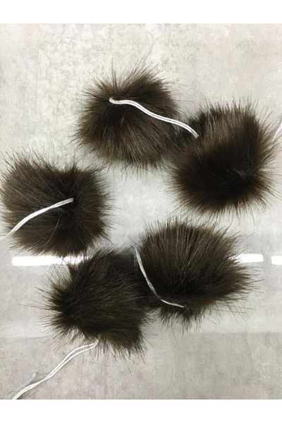 karantuhafiye Pompom 4 Cm Set of 5 Light Brown