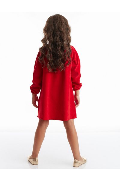 Denokids Rotes Weihnachtskleid aus Samt für Baby-Hirschmädchen