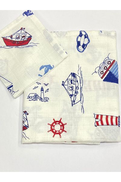 karantuhafiye 100% Organic Cotton Muslin Blanket - 100x100cm+ Mouth Wipes Gift