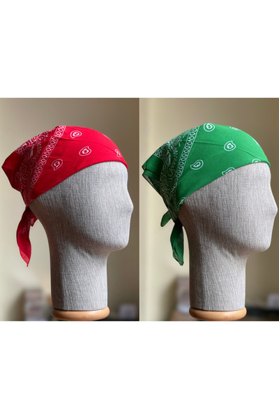 Rupen Kraft 2 Pieces 100% Cotton Patterned Bandana Classic Pattern Pattern Ba...