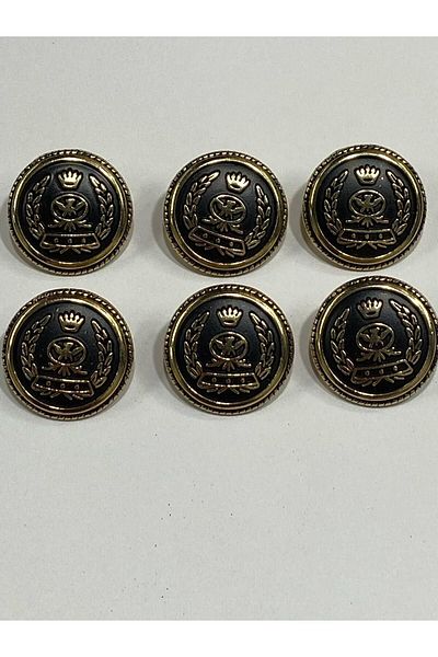 karantuhafiye Trench Coat Button Wreath Arma Model/Gold Inside Matte Black / Set of 6 / 2.3 cm