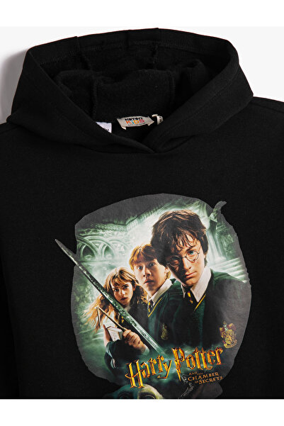 Koton Harry Potter Kapşonlu Sweatshirt Lisanslı Uzun Kollu Şardonlu