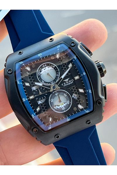 FERRO 30 Mt Water Resistant Men's Wrist Watch with Silicone Cord - Interior Functions Active Efm.31346-L2