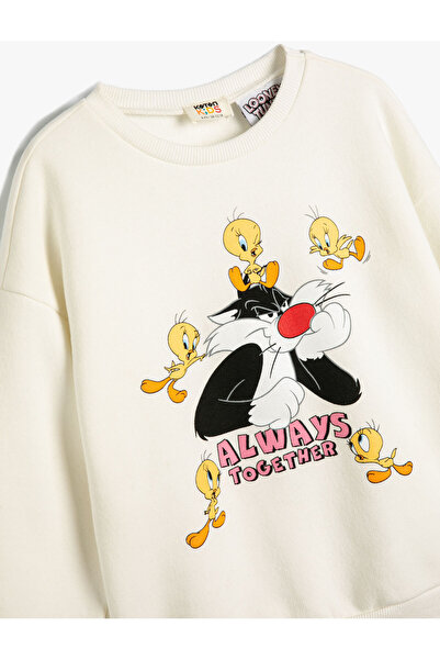 Koton Mikina Looney Tunes s licencovaným potiskem a dlouhým rukávem s žebrovaným výstřihem