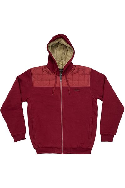Masimar Men's Hooded Fur Lined 3 Thread Zippered Regular Fit Sweatshirt Coat