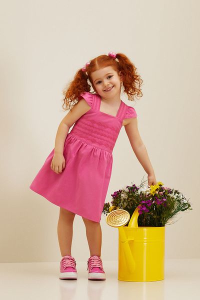 U.S. Polo Assn. Girls' Pink Sleeveless Woven Dress 50262764 -Vr041