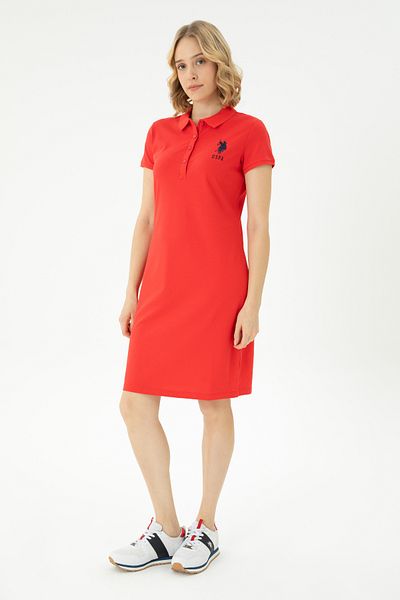 U.S. Polo Assn. Women's Red Polo Neck Knitted Dress 50262697 -Vr030