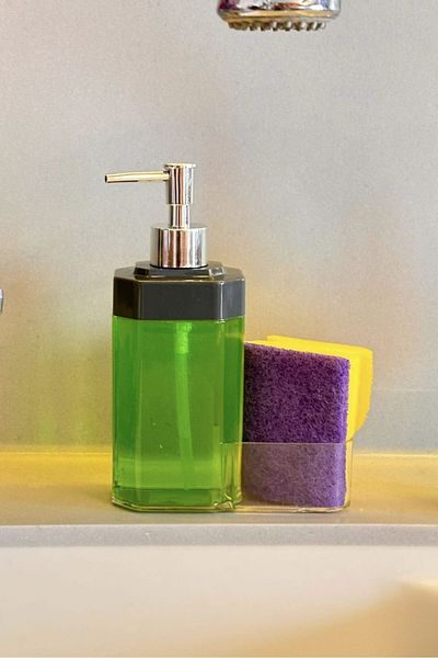 Makri 350 ml Plastic Liquid Soap Dispenser with Sponge Holder