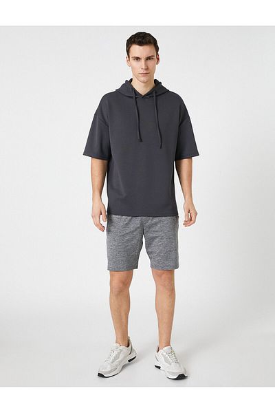 Koton Modal Hooded Sports Sweatshirt - Half Sleeve