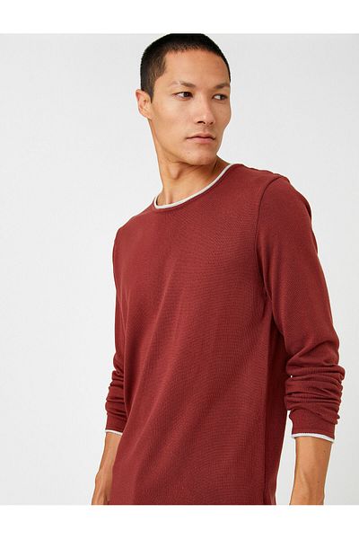 Koton Egyszerű kötöttáru pulóver Crew nyakú, hosszú ujjú