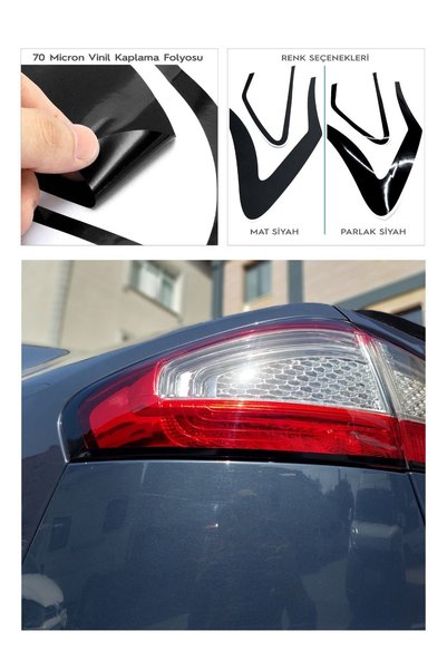 GRAFİCAR Ford Mondeo MK4 Stop Çerçevesi Sticker- 2007-2014 Uyumlu- Kolay Uygulama- Uzun Ömürlü / Parlak Siyah