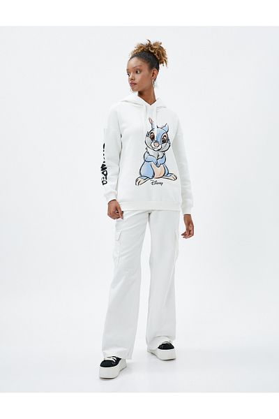 Koton Hooded Bambi Sweatshirt Printed Licensed Long Sleeve