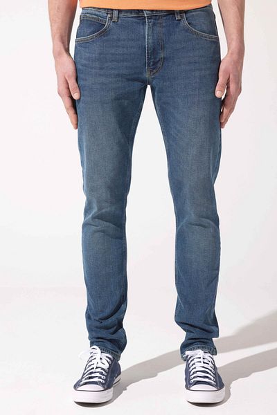 Lee Blaue Slim-Fit-Jeans für Herren von Luke – dehnbare Baumwolljeans mit normaler Taille und schmalem Bein