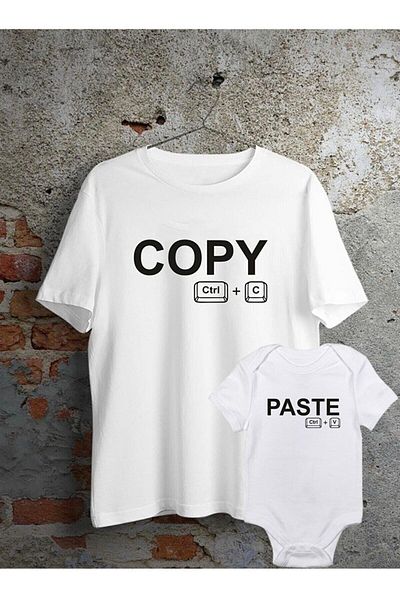 Tshirthane Μπλουζάκι Baba Oğul Kız Copy Paste Zıbın (Η ΤΙΜΗ ΑΦΟΡΑ ΕΝΑ ΜΟΝΟ ΠΡΟΪΟΝ, ΠΡΕΠΕΙ ΝΑ ΠΡΟΣΘΕΣΕΤΕ 2 ΓΙΑ ΣΥΝΔΥΑΣΜΟ)