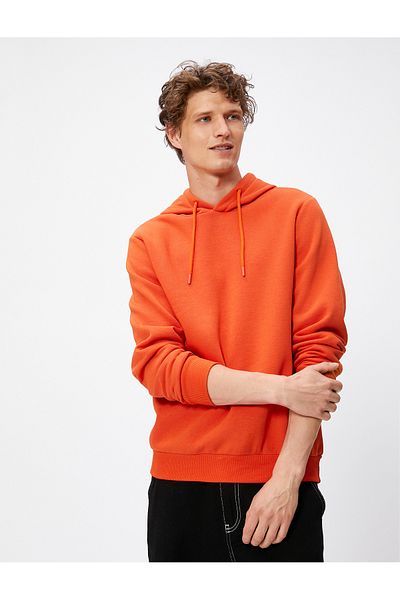 Koton Basic Hooded Sweat Μακρύ μανίκι ανασηκωμένο