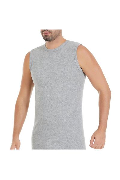 YILDIZ Ανδρικό εσώρουχο με ραβδώσεις Crew Neck - Zero Sleeve, Μονό πακέτο