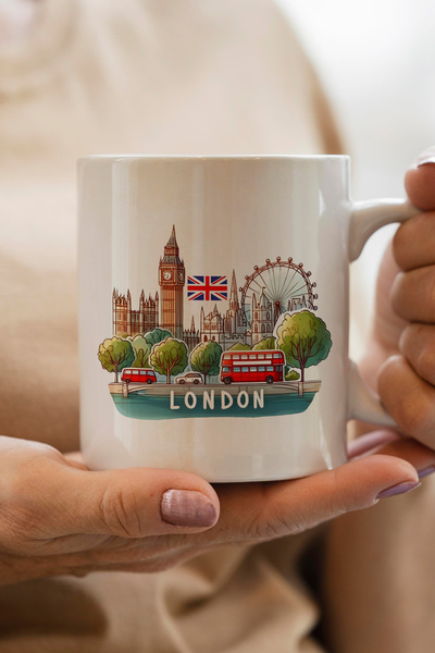 South Steel كوب لندن-لندن المطبوع المميز