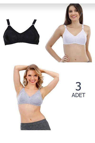 Liza 539 Combed Cotton Lift Sutien Mixed Color 3 Τεμάχια