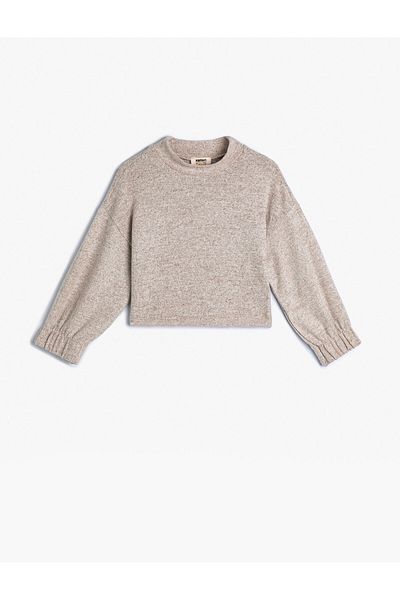 Koton Basic Sweat Crew Dlouhý rukáv Měkké texturované elastické manžety