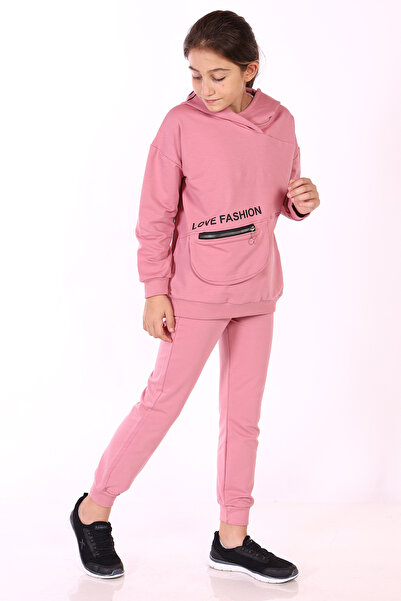 Toontoy Σετ αθλητική φόρμα για κορίτσια - Λεπτομέρεια τσέπης και με τύπωμα